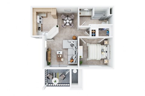 One Bedroom One Bath Floor Plan